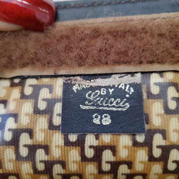 Rare Brown GG Suede Gucci Clutch Authentic - Picture 5 of 7